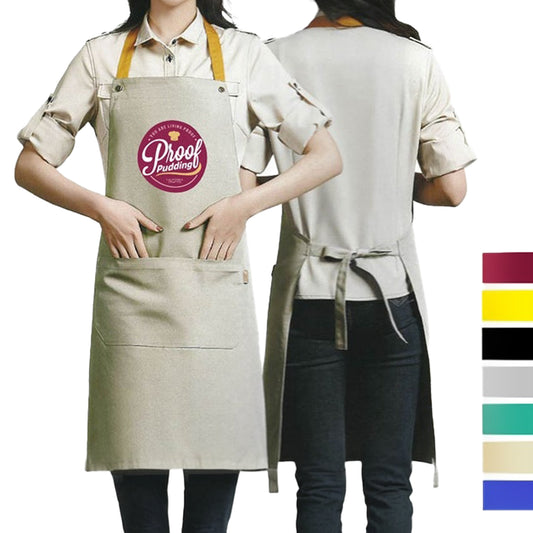 Custom Canvas Kitchen Apron w/ 2 front pockets