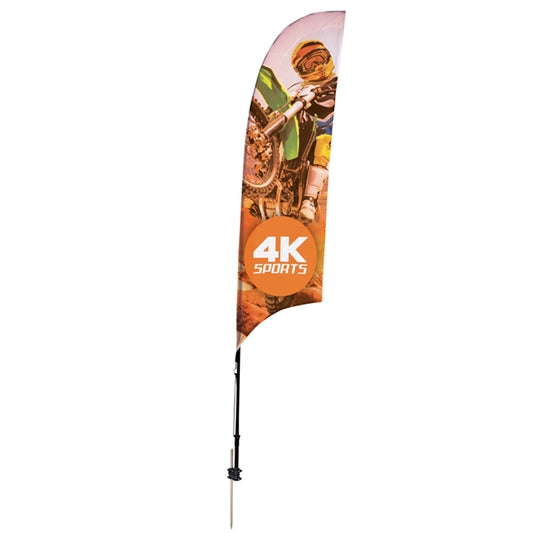 Custom 7' Streamline Razor Sail Sign, 1-Sided, Ground Spike