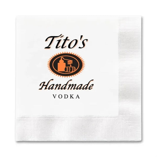 Custom 3-Ply White Beverage Napkin