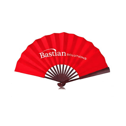 Custom Bamboo Hand Fan - Premium Fabric