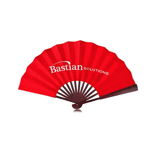 Custom Bamboo Hand Fan - Premium Fabric